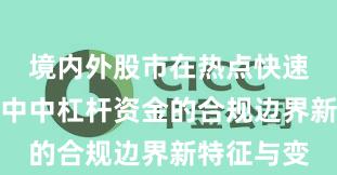 境内外股市在热点快速轮动时期中中杠杆资金的合规边界新特征与变