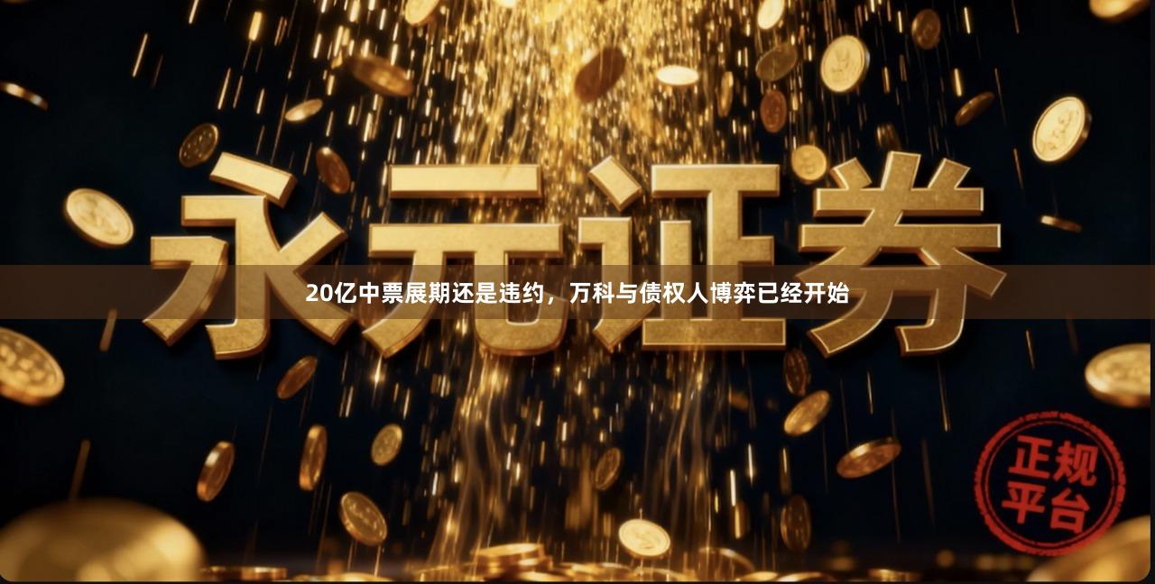 20亿中票展期还是违约，万科与债权人博弈已经开始